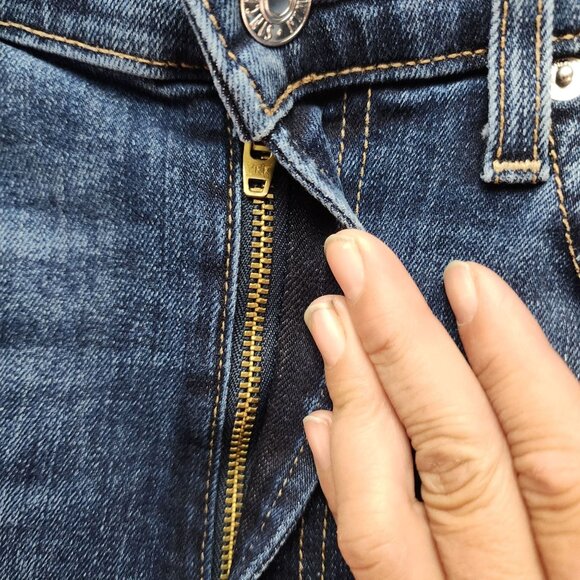 Edwin Jeans Womens 27 Blue Deja Blue Mid-Rise Skinny Cotton Blend USA - Picture 9 of 15